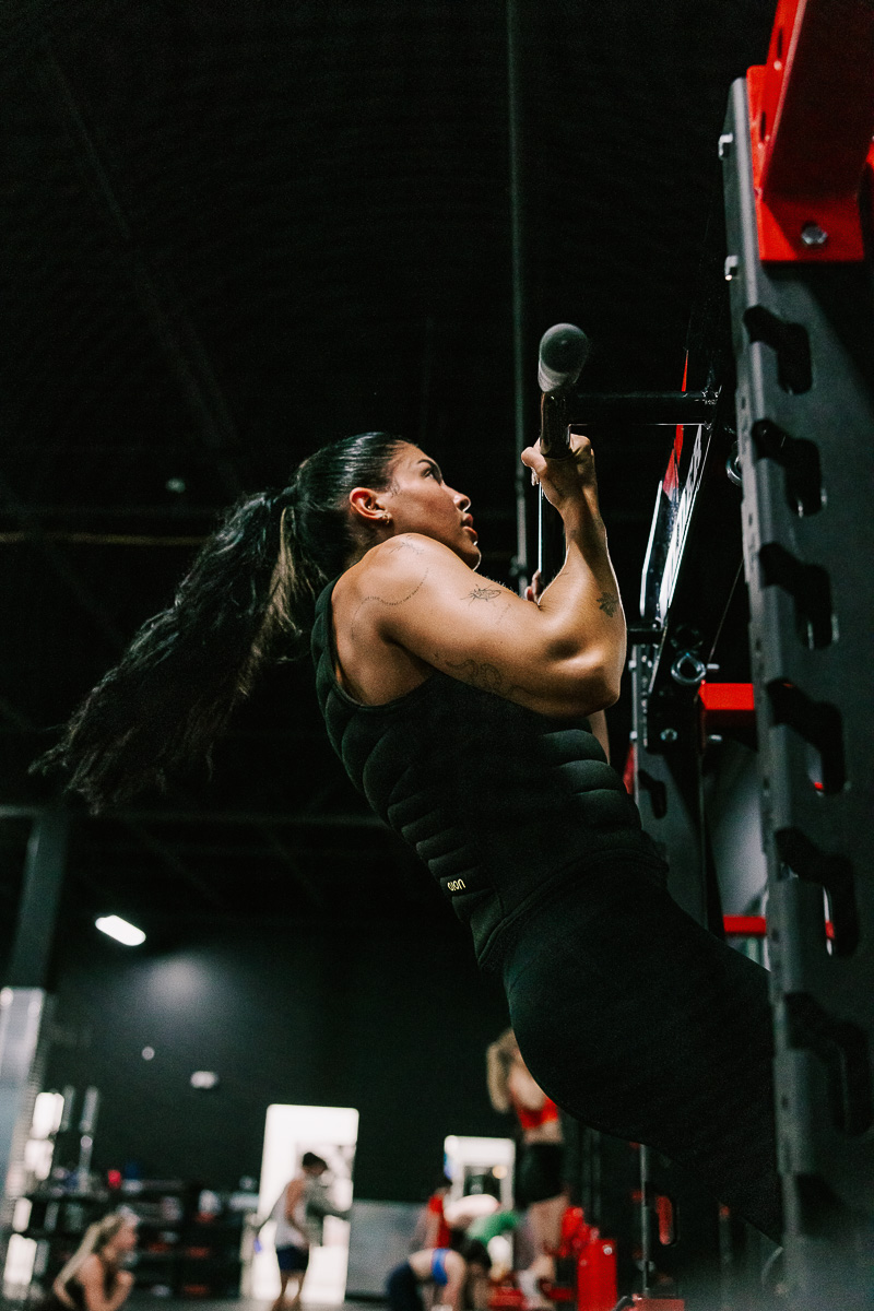 Girl doing a pull-up